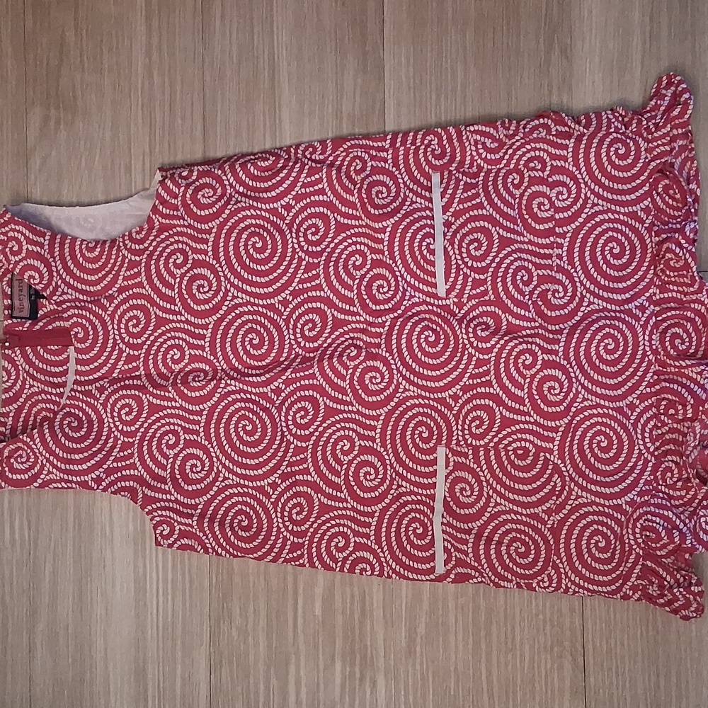 Girl's Vineyard Vines Red&White Rope Swirl Dress Size 6 Nautical